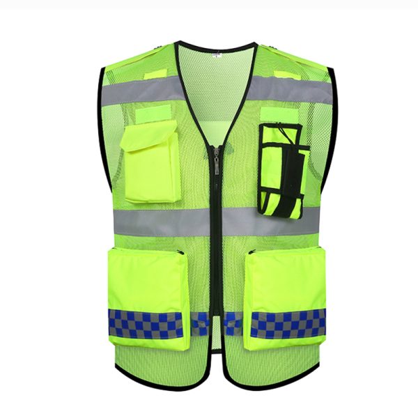 ZH010 | 100% Polyester Multi pocket grid reflective safety vest