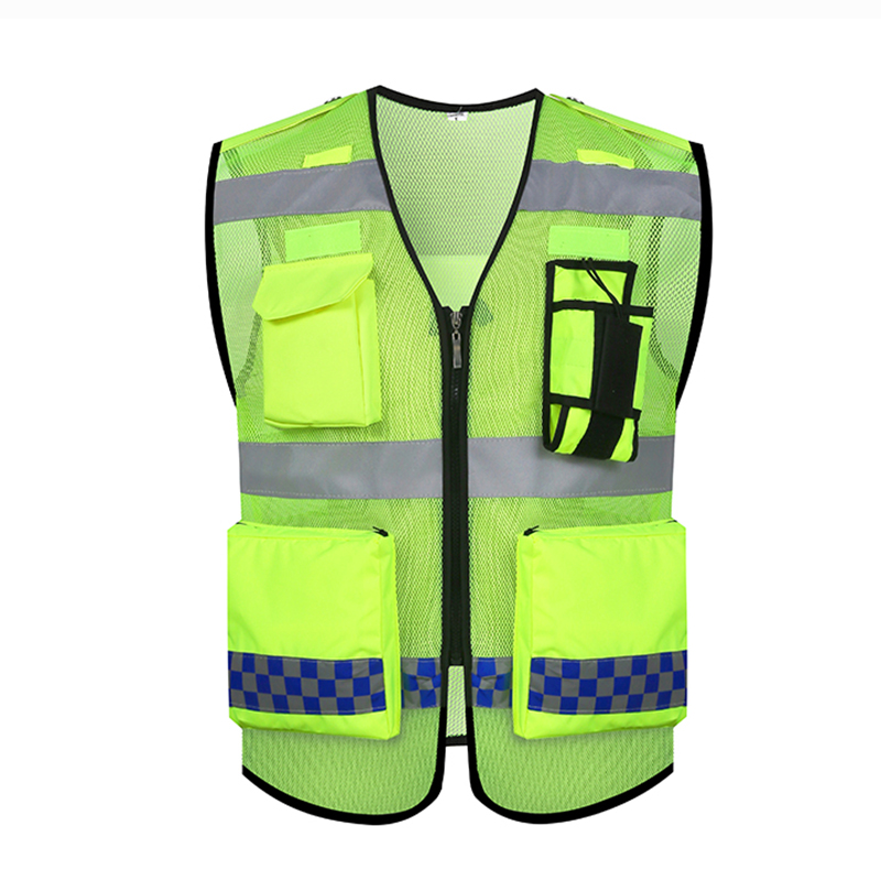 ZH010 | 100% Polyester Multi pocket grid reflective safety vest