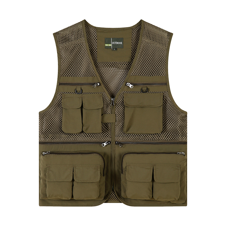 WJ65 | 100% cotton 7 color unisex custom logo photography fishing vest