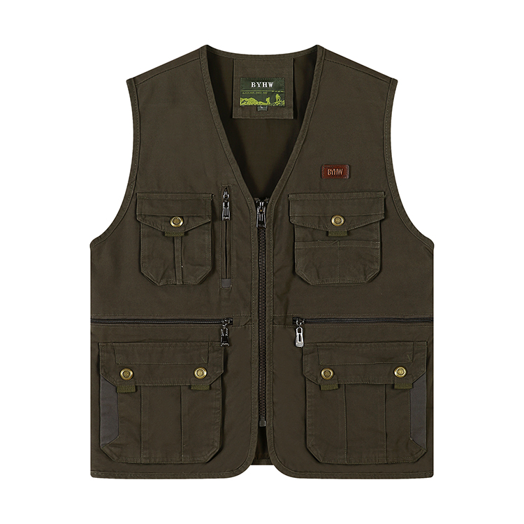 WJ202 | 100% cotton 4 color unisex custom logo fishing vest