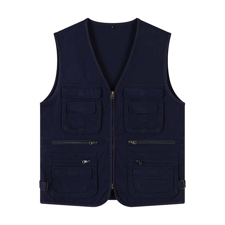 WJ11 | 100% cotton custom logo photography fishing zipper vest