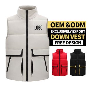 2025 New Men's Tank Top Sleeveless Jacket Thickened Warm Stand Collar Jacket Customized Logo Down Jacket Women's Tank Top