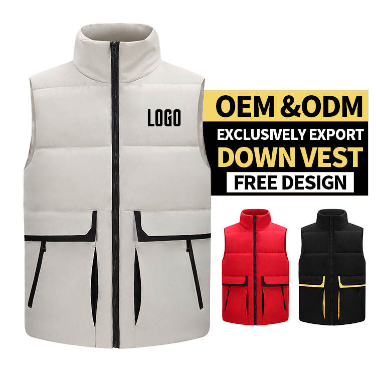 2025 New Men's Tank Top Sleeveless Jacket Thickened Warm Stand Collar Jacket Customized Logo Down Jacket Women's Tank Top