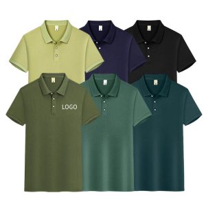 2025 Summer Polo Shirt New Arrival Solid Color High-dark Knitted Polyester
