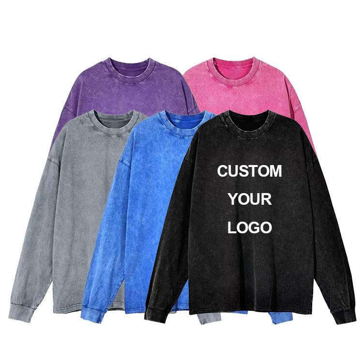 2026 Autumn and Winter American Washing Water to Men's Loose Hoodie Round Neck Coat Sweater Customization