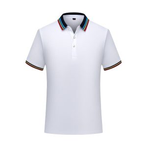 Rainbow Collar Polo T-Shirt Cotton Men's Unisex Golf Sportswear