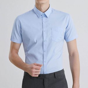 Business Uniform for Woman and Man Cotton Shirt  Wholesale Summer High Quality Short Sleeve Button Down Camp Collar Custom LOGO