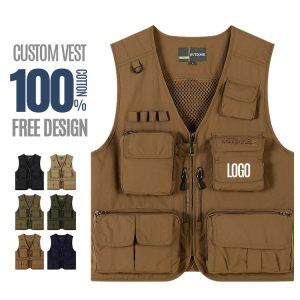 Classic Fishing Vest | Men's Multi-Pocket Safety Workwear with Mesh