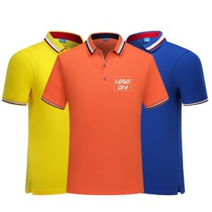 Combed Cotton Polo T-Shirt Color Collar Printing Golf Men's Wear