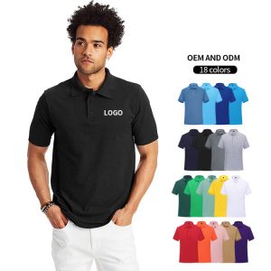 Custom Polo Shirt Cotton Polyester Silk Screen Unisex Work Wear