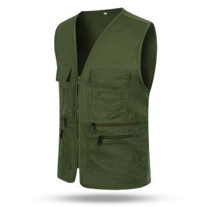 Custom Multi-Pocket Photography Vest | Men's Outdoor Fishing Cotton Vest