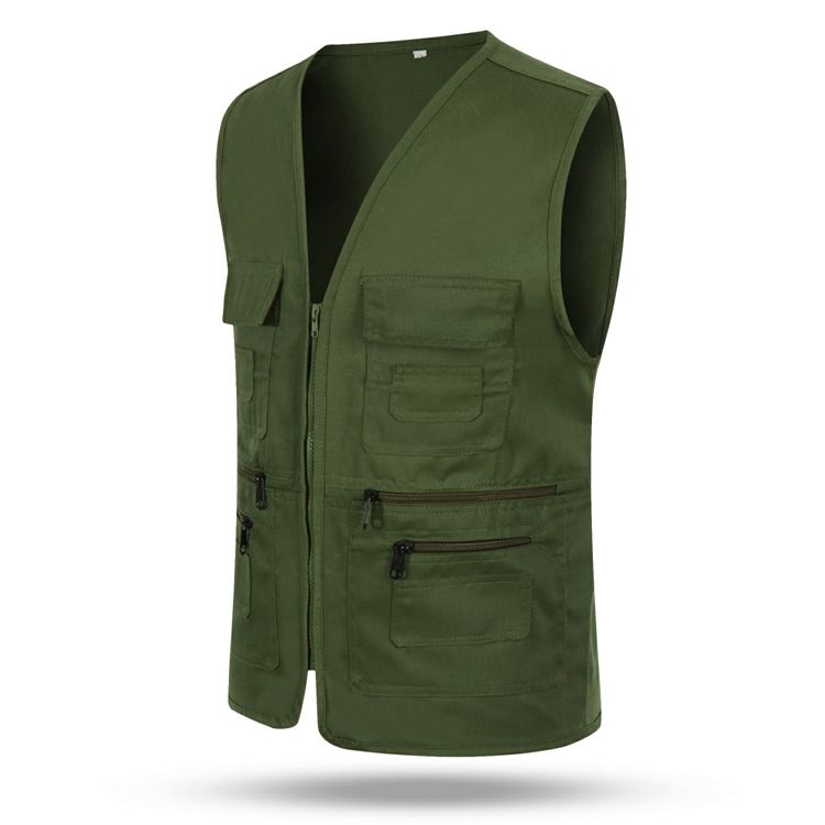 Custom Multi-Pocket Photography Vest | Men's Outdoor Fishing Cotton Vest
