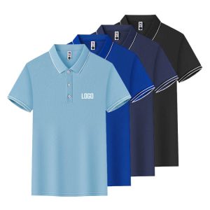 Custom Ice Silk Polo T-Shirt Breathable Compression Golf Short Sleeve