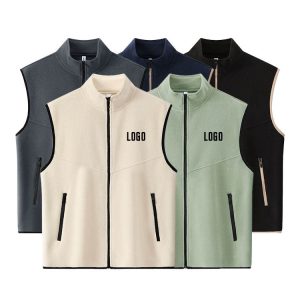 Custom Fleece Vest | Slim Fit Zip-Up Sleeveless Jacket for Men