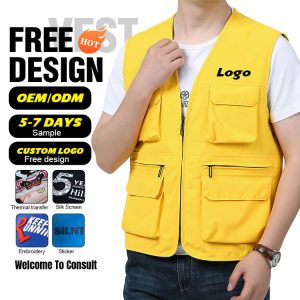 Custom Summer Cooling Vest | Men's Breathable Cargo Utility Vest