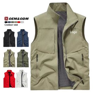 Custom Turtleneck Work Vest | High Quality Plain Cargo Jacket