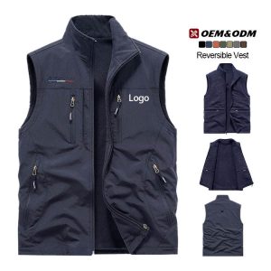 Reversible Fleece Vest | Quick-Dry Thin Cargo Vest for Men