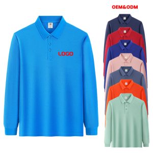 Healthy Cotton Polo T-Shirt Soft Fabric Parent Child Long Sleeve