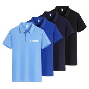 High Quality Black Polo T-Shirt Spandex Personalized Fit Golf Sportswear