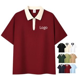 High Quality Polo T-Shirt Soft Cotton Casual Print Dropped Shoulders