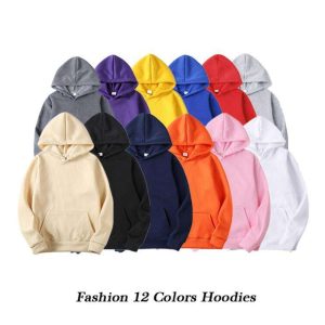 High Quality Unisex Blank 100% Cotton Street Men's Blank Pullover Hoodies