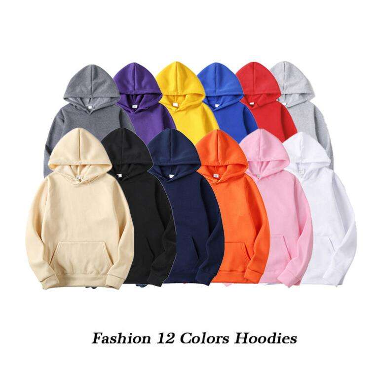 High Quality Unisex Blank 100% Cotton Street Men's Blank Pullover Hoodies