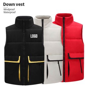 Custom Reversible Down Vest | Wholesale Windproof Winter Work Vest