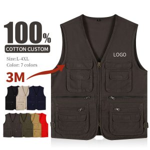 Custom Cotton Multi-Pocket Vest | Highest Quality Outdoor Waistcoat