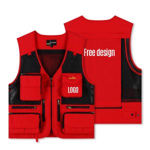 Custom Black Mesh Utility Vest | High Quality Cargo Photographer Vest