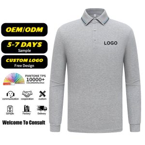 Custom Long Sleeve Polo Shirt Wholesale Knitted Golf Workwear
