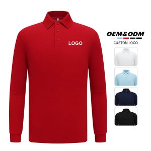 Manufacturer Wholesale Polo T-Shirt High Quality Cotton Long Sleeve Company Uniform