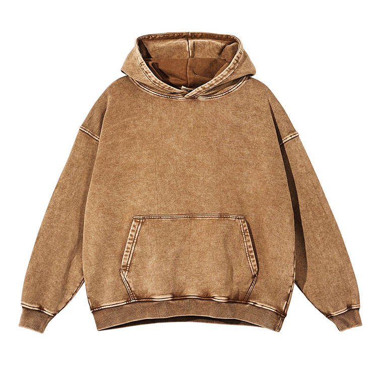 Men's Custom Oversize Stone Washed Distressed Hoodie Cotton French Terry Hooded Sweatshirt High Quality Pullover Hoodies for Men