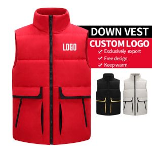 2025 New Men's Tank Top Sleeveless Jacket Thickened Warm Stand Collar Jacket Customized Logo Down Jacket Women's Tank Top
