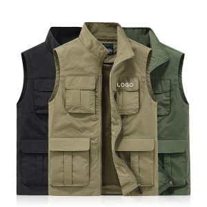 Cartoon Logo Fisherman Vest | Men's Multi-Pocket Safari Waistcoat
