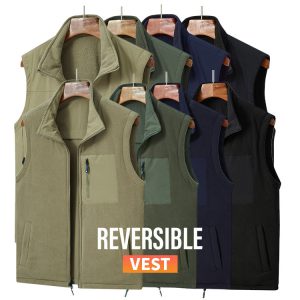 Quick-Dry Fleece Work Vest | Men's Waterproof Multi-Pocket Sleeveless Jacket