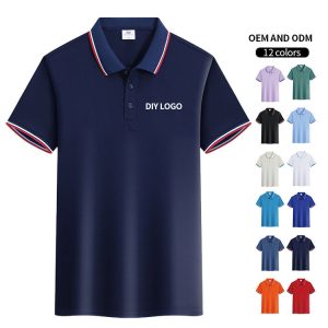 New Custom Ice Fabric Polo T-Shirt Comfortable Cool Summer Short Sleeve