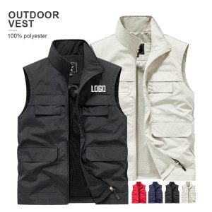 Custom Waterproof Fishing Vest | OEM Multi-Pocket Work Tank Top
