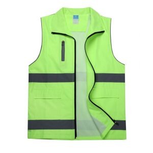 Plus Size Safety Vest Customizable | High Visibility Work Vest with Reflective Tape, 100% Polyester