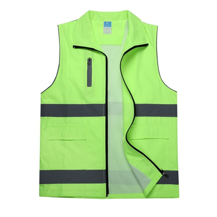 Plus Size Safety Vest Customizable | High Visibility Work Vest with Reflective Tape, 100% Polyester