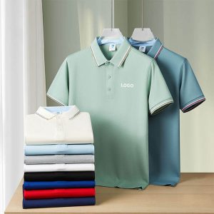 Vintage Polo T-Shirt Button Down Lapel Collar Knitted Casual Golf