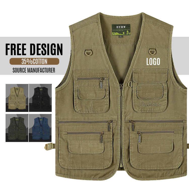 Custom Multi-Pocket Fishing Vest | New Men's Outdoor Cotton Jacket