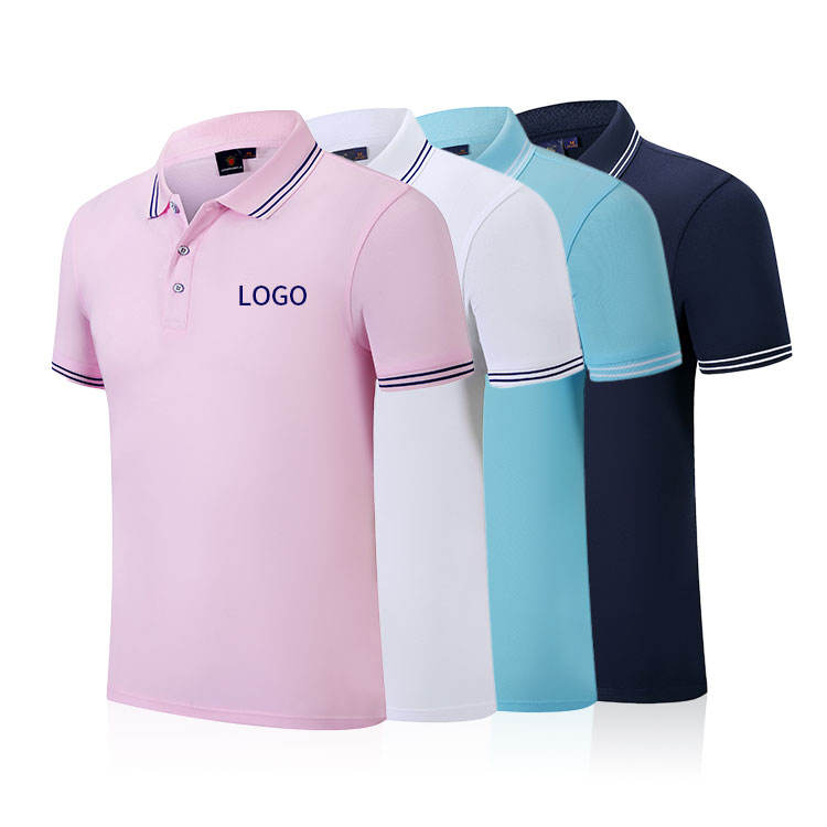 Strong Quality Polo Shirt Embroidered Logo Business Uniform Solid Color