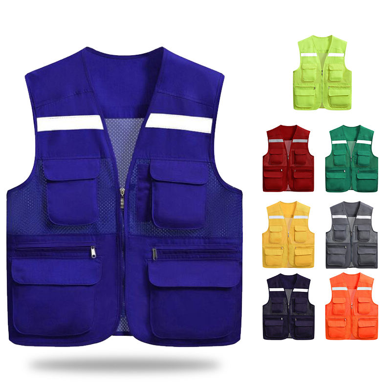 Custom Multi-Pocket Utility Vest | Men's Work Waistcoat for Fishing & Camping