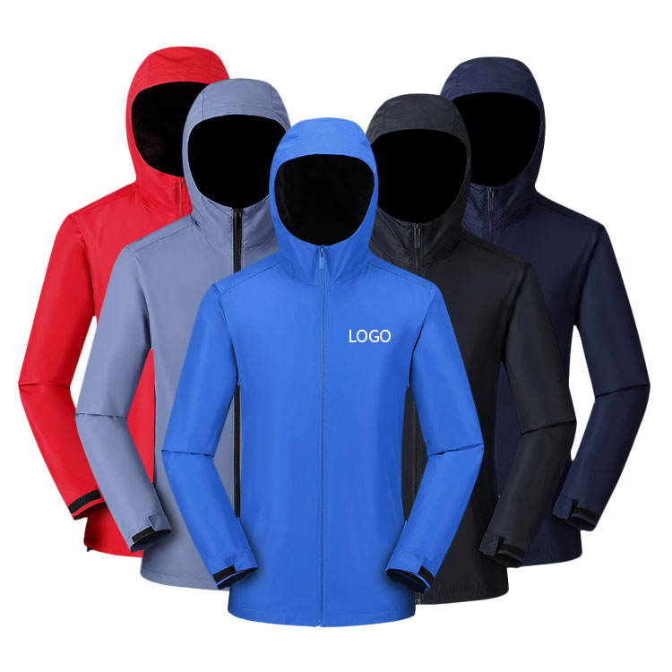 Wholesale High Quality Blank Windbreaker Jacket Custom LOGO Zipper Unisex Jacket for Outdoor Polyester Waterproof Windproof