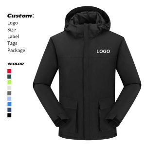 Wholesale High Quality Custom Men Women's Thick 100% Polyester  Jacket Waterproof  Windbreaker Zipper Unisex Windbreaker Jacket