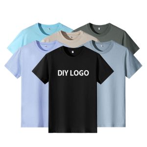 Wholesale High Quality Custom Summer Mens Embroidered Tshirts Custom 100% Cotton White T-Shirt for Men Oversized Tshirt